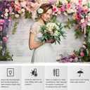 YongFoto Retro White Brick Wall Floral Arch Backdrop 8x6ft Rose Flowers Vine Leaves Photography Background Birthday Bridal Shower Wedding Party Banner Room Decor Portraits Photoshoot Wallpaper