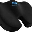 Everlasting Comfort Doctor Recommended Memory Foam Seat Cushion for Office Chairs & Car Seat - Ergonomic Office Desk Accessories for Tailbone Pain Relief, Sciatica & Back Support