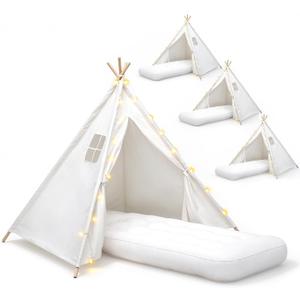 4 Pack Teepee Tent for Kids [Thickened], Kids Sleepover Teepee Tent Set