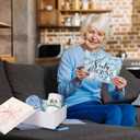 4 Pcs 60 and Fabulous Tumbler 60th Birthday Gifts for Women Inspirational 12oz Marble Stainless Steel Insulated Tumbler Sixty and Fabulous Makeup Bag Sign Keychain Socks, 60th