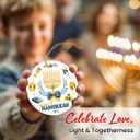 5 x Happy Hanukkah Ornaments 2025 - Hanukkah Ornament for Christmas Tree, Spiritual Gifts for Women, Cute Ceramic Ornament as Chanukah Gift, Gifts for Jewish Men Friends Neighbors Mom Coworker