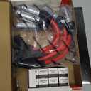 Iridium Spark Plugs 3186 & Spark Plug Wires M8-48322 Replacement For Chevy Silverado Suburban Avalanche Replacement For GMC Yukon Sierra 5.3L 6.0L 6.2L Replace 12680072 12621258 7831 483227831 Red