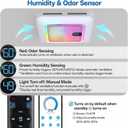 Smart Bathroom Exhaust Fan with Light & Bluetooth Speaker, Humidity & Odor Sensor, 3 RGB Dynamic Mode, Adjustable Lighting (0-2600lm,3CCT), 1 Sone Quiet, Easy Install (Pink), Standard