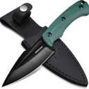 Mossy Oak Survival Hunting Knife with Sheath, 8.5-inch Full-tang Fixed Blade Knife, Outdoor Knives for Survival, Camping, Hiking (G10 Handle-Green)