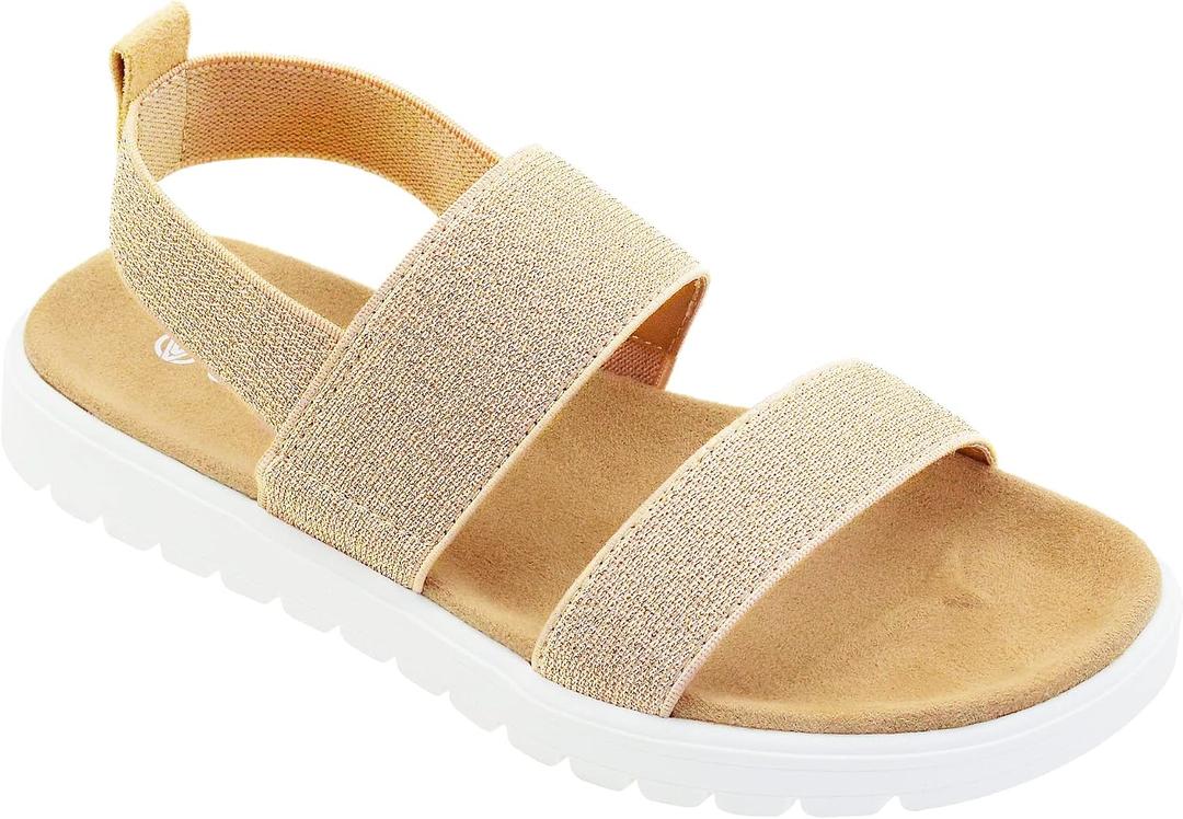 Vonair Girls Rainbow Sandals Open Toe Elastic Back Strap Comfortable Summer Sandals with Soft Rubber Sole 3