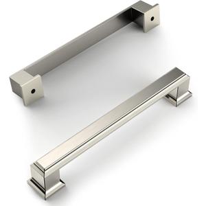 Amerdeco 10 Pack Brushed Satin Nickel 5 Inch(128mm) Hole Centers Kitchen Cabinet Pulls Cabient Hardware Kitchen Handles for Cabinets Cupboard Handles Drawer Pulls
