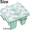 2 x Popsicle MoldPopsicle Maker Popsicle Molds 6 Pieces Silicone Ice Pop Molds BPA Free Popsicle Mold Reusable Easy Release Ice Pop Make (Green)