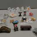 Roowest 19 Pcs Miniatures Garden Fairies Kit Garden Accessories Miniatures Bunny Squirrel Owl Animals Cute Tiny Mushroom Mini Pond Bridge Figurine for DIY Home Micro Landscape Terrarium Ornaments