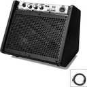 Coolmusic DM20 20W Bluetooth Personal Monitor Amplifier Electric Drum Amplifier Speaker,Keyboard Speaker with USB Interface(Including E-Drum Noise-Reduction Cable) (Black)