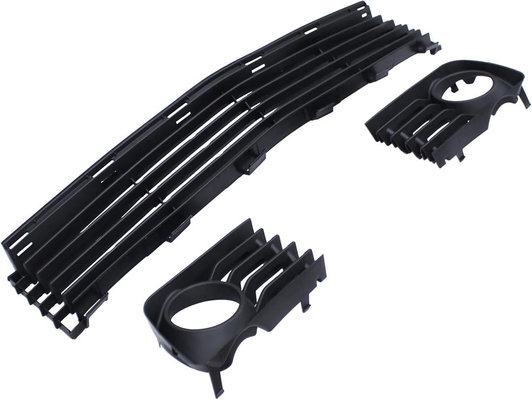 ApplianPar Front Lower Bumper Grille Grill and Left Right Side Fog Light Bezels Cover Kit for Toyota Prius 2004-2009