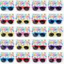 Kids Valentine's Day Sunglasses with Cards, 30 Pack, Classroom Exchange Party Favors, Assorted Colors