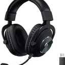 Logitech G PRO X Wireless Lightspeed Gaming Headset Gen 1: Blue VO!CE Mic Filter Tech, 50 mm PRO-G Drivers, and DTS Headphone:X 2.0 Surround Sound - Black
