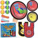 Tozuoup 3-in-1 Toss Catch Ball Game Set, Kids Toddler Baseball Glove, Beach Games Outdoor Yard Lawn Toys for Kids & Family, Birthday Gifts Toys for 3 4 5 6 7 8-12 Year Old Boys and Girls