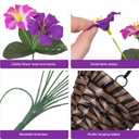HyeFlora Artificial Flowers with Basket for Outdoors, 3pcs Faux Hanging Morning Glory Silk Fake Flowers Lifelike Plants UV Resistant Flowers for Outside Planter Patio Garden Porch Decor (Purple red)