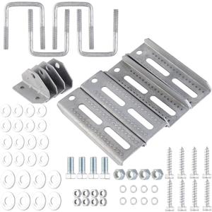 4PCS 8" Galvanized Swivel Top Bunk Bracket Kit, 8" Swivel Bunk Bracket Kit with Hardware, Suitable for 1.5"x3", 2"x3", 3"x3" Boat Trailer Crossmember, Cross Components & Square U-Bolts