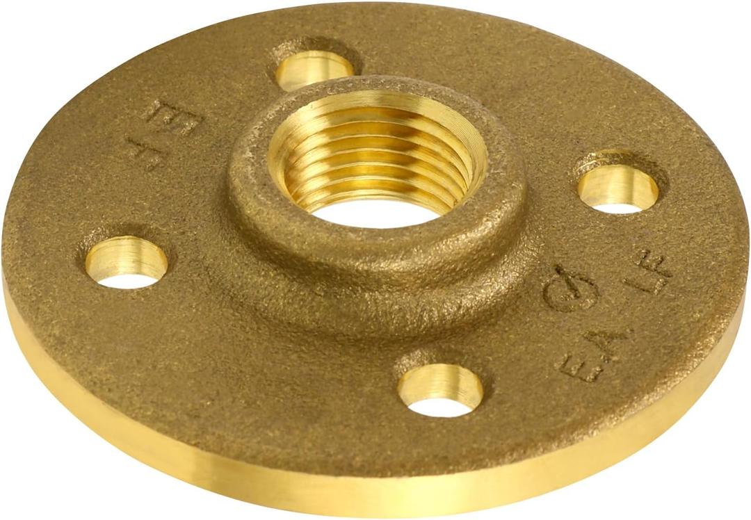 Supply Giant CSGG0034 3/4'' Female NPT Threaded Brass Floor Flange with Holes 125 Lead-Free, Durable, Brass Construction, Higher Corrosion Resistance, Economical & Easy to Install
