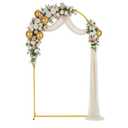 Gold Metal Arch Backdrop Stand for Wedding & Birthday Party Decorations, Foldable Balloon Arch Frame with Easy Assembly, Photo Booth Backdrop Dcor with Fairy Lights Options