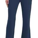 Houmous 29'' 31'' 33'' 35'' Inseam Women's Bootcut Dress Pants Pockets Stretch Work Lounge Pant Office Casual (Large, Blue)