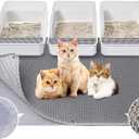 Fostanfly Cat Litter Mat - Extra Large XL 45"x 27" Cat Litter Trapping Mat, Machine Washable Double Layer Design, Urine & Waterproof for Kitty- Easy Clean for Floor