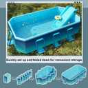 Foldable Pool, 118 Large Kiddie Pool, Non-Inflatable Kids' and Adults' Outdoor Swimming Pool, Hard Plastic Shell Portable Pool, Kid Pool for Backyard (118" x 65" x 21")