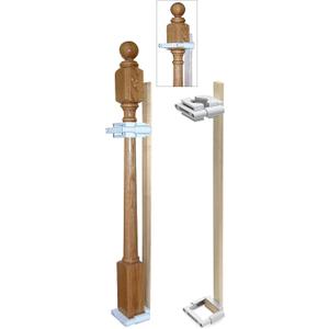 Safety Innovations No Hole Stairway Baby Gate Mounting Kit - Fits Posts from 2 3/4 inches to 3 1/2 inches Wide with Square or Round Tops - No Adhesives On Or Screws in Your Posts, (1-Pack)