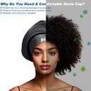 Extra Large Swim Cap Women Adult, Swim Caps for Long Hair, Dreadlocks, Weaves, Hair Extensions, Braids, Curls & Afros - Silicone Swimming Cap for Women & Men Anti-Leak Seal for Pool, Beach, Laps (black)