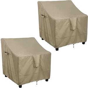 OutdoorLines Outdoor Waterproof Furniture Chair Cover - UV-Resistant Patio Lawn Chair Covers for Outdoor Furniture Windproof Heavy Duty Chair Covering, 2 Packs, 33Wx34Dx31H Inches, Camel