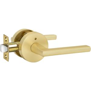 goldenwarm Gold Door Handles, Privacy Bruhsed Gold Door Handle, Heavy Duty Zinc Alloy Interior Door Levers, Brushed Brass Door Lever Indoor for Bedroom, Bathroom, (1 Pack)