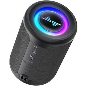 LENRUE Small Portable Bluetooth Speaker with Lights, TWS Stereo Surround Sound, Type C Powered, Bluetooth 5.3, AUX TF Card Input, Wireless for Outdoor Home, Coolest Gifts