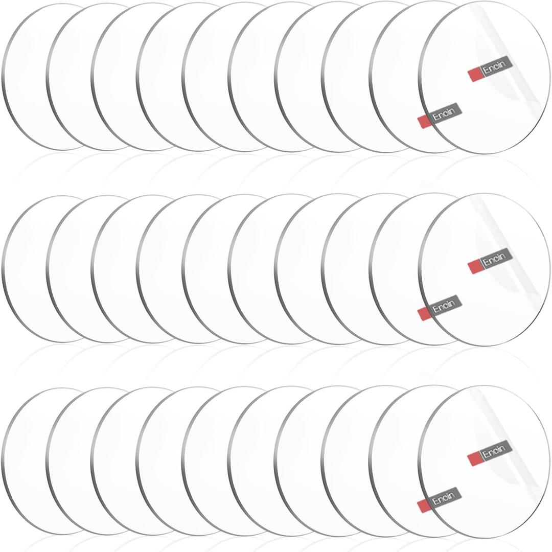 Enoin 30 Pack 4 inch Acrylic Circle Blanks - Acrylic Discs Cut to Size Plexiglass Sheets 1/8 inch Thick, Platic Discs Clear Ornaments for Crafts Arts and Crafts, DIY Project, Paintings