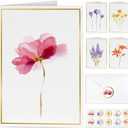 Blank Cards, 30 Pack Blank Greeting Cards, Elegant Gold Foil Blank Note with Envelopes, Perfect Stationery Set For All Occasions, 5 Assorted Floral Designs