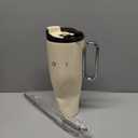 OTE 40 oz Tumbler with Handle and Straw Lid, Reusable Water Bottle, Double Wall Vacuum Stainless Steel Insulated Tumbler for Hot/Cold Beverages(Beige)