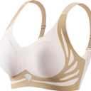 STARLACKC Jelly Bras for Women Plus Size Bras Wireless Bra No Underwire Push Up Seamless Sleep Comfortable Womens(4XL,TQ, Skin)