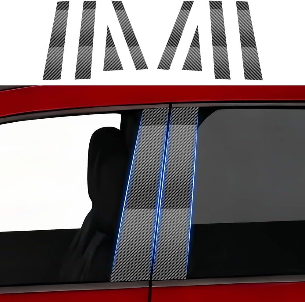 Car Door Window B C Pillar Trim Film Carbon Fiber Style for Honda CRV CR-V 2023 2024 2025 2026 2027 Automotive Exterior Accessories Pillar Post Protection Decor TPU Sticker Cover 8-Pcs Kit