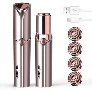 Hair Removal Device, Facial Hair Removal for Women- Gurelax Womens Hair Remover Painless Face Hair Removal/Shavers for Chin Upper Lip Peach Fuzz-Included 4 x Replacement Heads