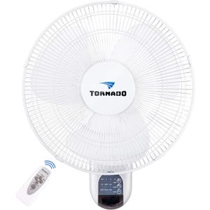Tornado 16 Inch Oscillating Wall Mount Fan Remote Control Included 3 Speed 2050 CFM 6 FT Cord UL Safety Listed