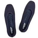 Frank Mully Womens Square Toe Flat Shoes Comfortable Knitted Flats Work Flats for Woman (Navy, 11 Wide)