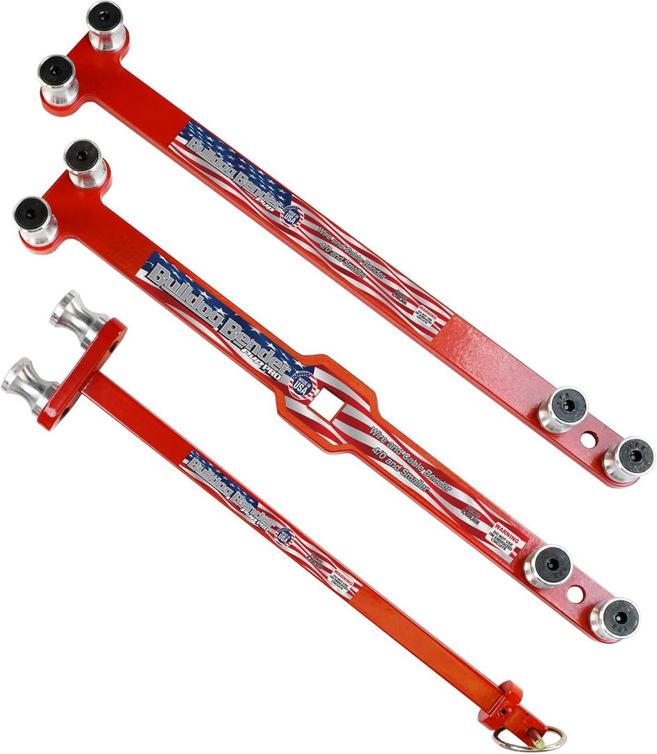 Bulldog Bender Pup Cable Bending Tool 4/0 AWG or smaller, 3-pc. Set: 14" Std. Handle, 14" Pro-Handle and 11" Adapter