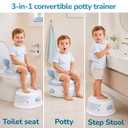 NEW Auvan® 3‑in‑1 Potty: Toddler Potty, Toilet Training seat, and Step Stool. Potty Training kit to Motivate Learning, with Reward Chart and Accessories. Potty Training Toilet. Baby Gift Ideas.