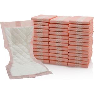 Vakly Extra Large Super-Absorbent Contoured Hospital Style Pad Liners [Pack of 40] 7" Wide X 14" Long - Maternity Pads for Heavier Post Birth Protection - Incontinence Liners 7x14 inches