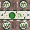 2 x XCHI Plaid Gnomes Shamrocks Clovers Golds St. Patrick's Day Round Placemats Set of 4 Table Mats for Party Home Kitchen Dining Table Decorations 14x14 Inch