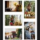 11x14 Collage Picture Frame, 4x6 Collage Picture Frame, Displays Five 4x6 inch Photos, or 11x14 (Without Mat) Wall Decor Wall Hanging or Tabletop, Black.
