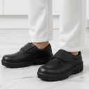 MMN Non Slip Work Shoes for Men Women Steel Toe Slip Resistant Waterproof Leather Oxford for Food Service Restaurant Staff & Chef Black (Black)