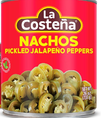La Costea Sliced Nacho Jalapeno Peppers - Pickled Jalapenos - Jalapeno Pepper - Hot Peppers - Mexican Food, Guacamole, Spicy Nacho & Taco Toppings, Enchiladas & Salsa - 26oz, 1 Pack Canned Jalapenos BBD:8 APR 26