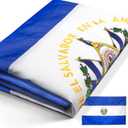 Anley EverStrong Series El Salvador Flag 3x5 Foot Heavy Duty - Embroidered and Sewn Stripes - 4 Rows of Lock Stitching - Salvadoran National Flags with Brass Grommets 3 X 5 Ft