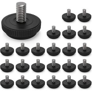ONEHOME 24 Pack 5/16-18 Stainless Steel Adjustable Threaded Furniture Leg Leveling Feet Screw-in Glide Levelers,Stainless Screw Foot Levelers On for Table,Chair,Furniture, (M63)