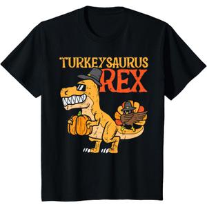 Turkeysaurus Rex Dab Turkey Dino Toddler Boys Thanksgiving T-Shirt, M