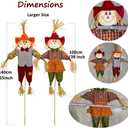 Scarecrow Decorations, 2 Pack Fall Stuffed Scarecrow for Autumn, 100CM Outdoor Harvest Decoration for Thanksgiving Halloween Decors for Yard Garden Home School, Porch Decor for Outside, Red