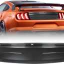 Rear Decklid Panel Trim Compatible with Ford Mustang 2015-2023, External Accessories Trunk Center Cover Panel Trim Compatible with Ford Mustang 2015-2023(Carbon Fiber Texture with Line)