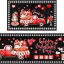 Bencailor Valentine Day Kitchen Mats Red Heart Welcome Door Rug Non Slip Washable Decorative Doormat Absorbent Carpet Floor Mat for Indoor Outdoor Home Front Door Bathroom Decor(Classic)